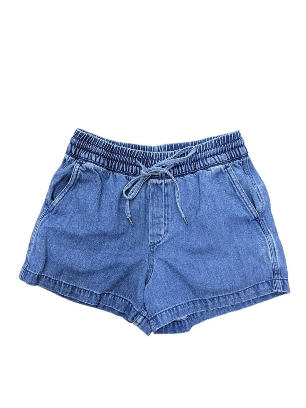 GAP XS Drawstring Waist Stretch Denim Shorts Blue EUC